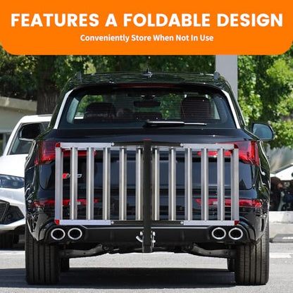 MaxxHaul 50149 500-lb Capacity 50 inch x 22 inch Hitch Mount Premium Folding Aluminum Cargo Carrier Rack Basket with High Side Rails and Reflector Lens for Added Safety - style: 50149- Folding ALuminum Cargo Carrier