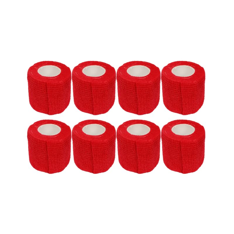 2" Cohesive Flexible Bandage Wrap – Red - Pack of 8 - color: Red