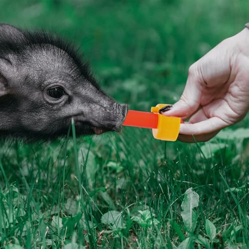 BESTonZON Lamb Feeding Nipples 10 pcs Animal Nursing Bottle Teats for Sheep Goat Piglet and Calf Screw-on Pacifier with Smooth Surface for Farm Animal Feeding