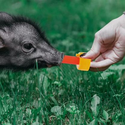 BESTonZON Lamb Feeding Nipples 10 pcs Animal Nursing Bottle Teats for Sheep Goat Piglet and Calf Screw-on Pacifier with Smooth Surface for Farm Animal Feeding