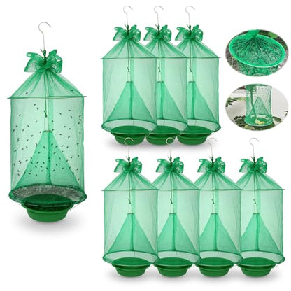 Reusable Outdoor Fly Trap Hanging Fly Catcher with Brush-8 Pack - size: 8 pack