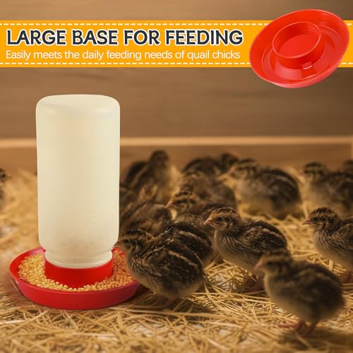 Enhon 2 PCS 2 Sizes Quail Waterer Base, Quail & Chick No Drown Water Base
