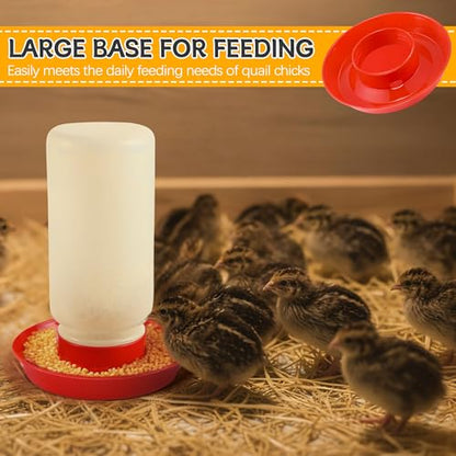 Enhon 2 PCS 2 Sizes Quail Waterer Base, Quail & Chick No Drown Water Base
