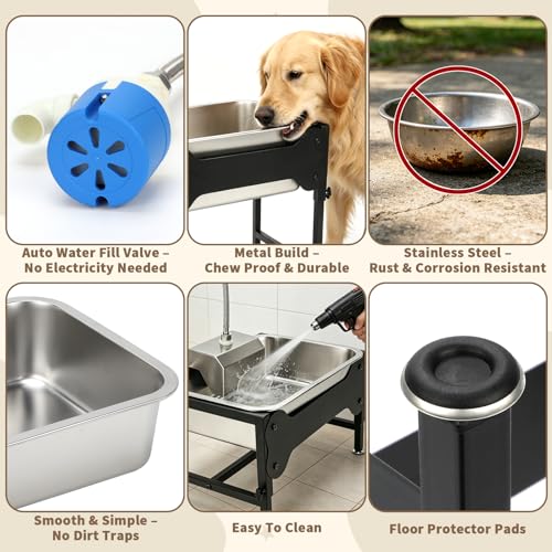 YUEPET Dog Water Bowl Dispenser, Automatic 3 Gallon Elevated Dog Bowl