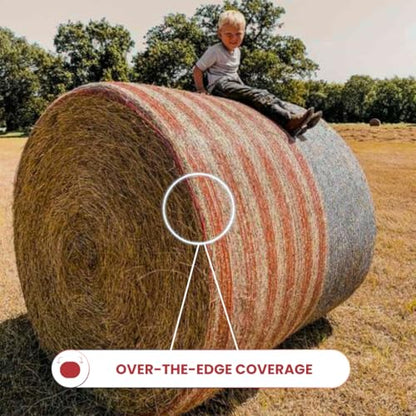 Bale Tuff Freedom Round Bale Net Wrap, 67 in x 7000 ft, Fits 5 ft - 5 Roll | Red, White & Blue Patriotic Net Wrap | UV-Resistant Polyethylene | Consistent Bale Coverage for Hay & Forage