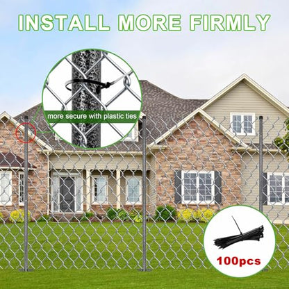 4.1FT Metal T Posts for Fencing, 8 Pack No Dig Fence Stakes with Threaded Connection and 100 Zip Ties, Steel Garden Fence Posts for Yard, Poultry Netting, Orchard - size: 4 Feet