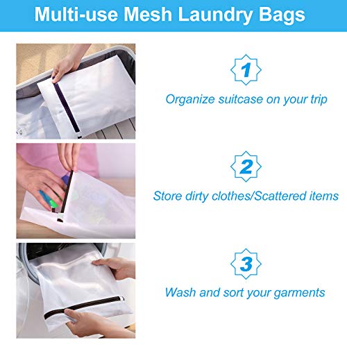 GOGOODA Mesh Laundry Bags for Delicates Durable Protective Wash Bags - size: 3L,3M