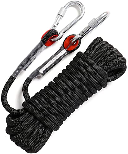 Static Climbing Ropes 35FT,50FT,100FT,150FT,200FT,250FT(Diam 10mm,16mm) - color: Black(diam 10mm), size: 100 FT
