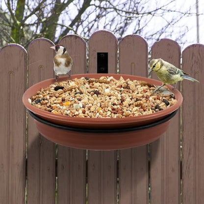Alphatool Fence Bird Feeders Tray, 8.3" Dia., Brown - color: Brown, size: 1pcs