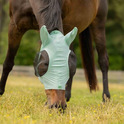 Equinavia Bug Out Horse Fly Mask, Soft Stretch Equine Fly Mask with Ears - color: Misty Jade, size: Cob