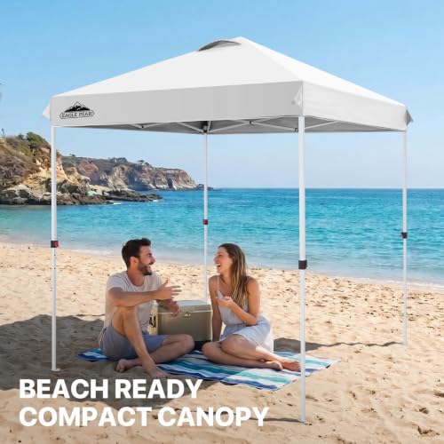 EAGLE PEAK 6.6x6.6 Pop Up Canopy Tent Easy Up Canopy Outdoor, White - color: White, size: 6.6x6.6