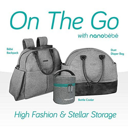 Nanobebe Breastmilk Baby Bottle Cooler & Travel Bag with Ice Pack Included. Compact Triple Insulated, Easily attaches to Stroller or Diaper Bag- Grey - size: Standard