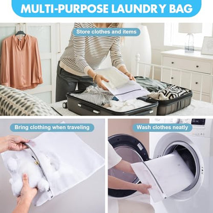 4 Pack Mesh Laundry Bags for Delicates, Laundry Bags Mesh Wash Bags (4x Large), Lingerie Bags for Washing Delicates, Garment Bag for Washing Machine - style: BIG