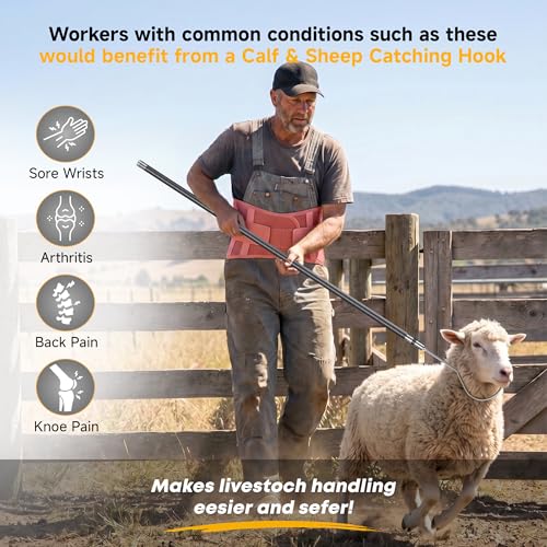 Lightweight Sheep Catcher Hook, 45"Carbon Shaft Leg Neck Goat Grabber Crook