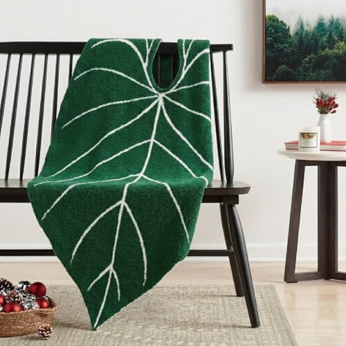 Leaf Sherpa Blanket Small – Soft Throw for Sofa & Bed - size: Small