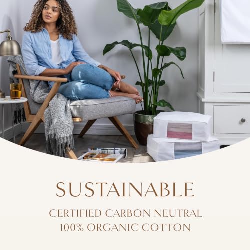 Hayden Hill Luxury Organic Cotton Sweater and Blanket Storage Bag 20 Inch