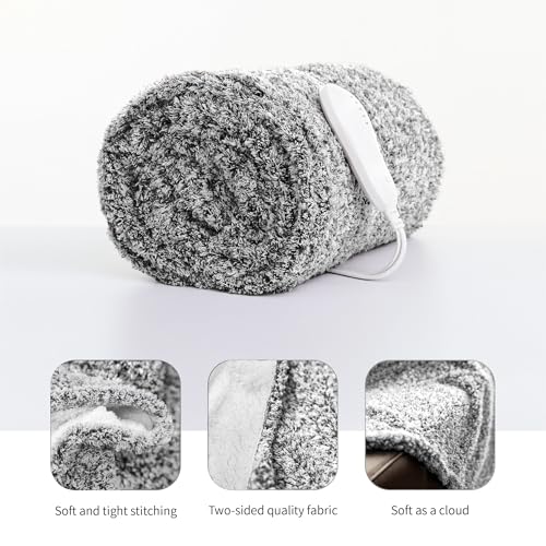 Templewet Heated Blanket Throw 50" x 60",Cute Electric Blanket,Greige | Timer Settings,Auto Off,Soft Sherpa Heated Throw Blanket,Machine Washable,Fast Heating for Sofa Bed Office Use,Gifts for Mom - color: Greige