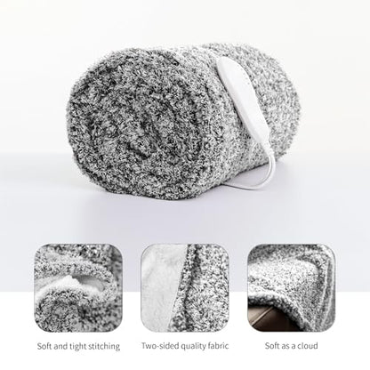 Templewet Heated Blanket Throw 50" x 60",Cute Electric Blanket,Greige | Timer Settings,Auto Off,Soft Sherpa Heated Throw Blanket,Machine Washable,Fast Heating for Sofa Bed Office Use,Gifts for Mom - color: Greige