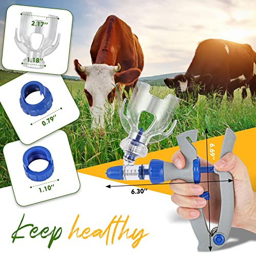 NEWTRY 5ml Livestock Syringe Adjustable Continuous Syringe with 10 Needles
