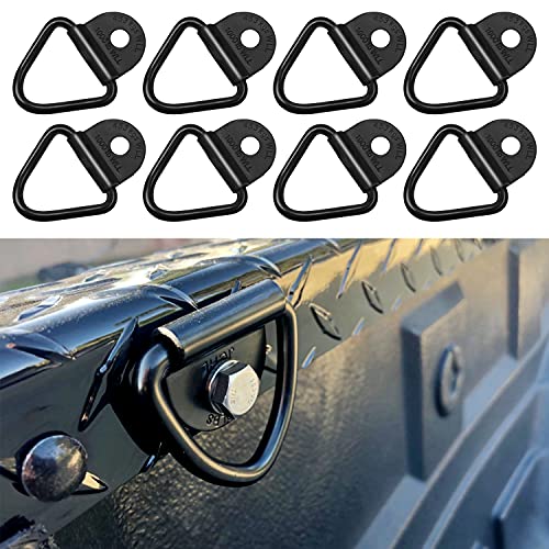 Cargo Tie-Down Anchors,8-Pack Black Steel V-Ring Bolton Trailer Cargo Tie Down,for Trailers,Trucks and Warehouses Replacement for D-Ring Plastic Flush Mount Pan Fitting Tie Down - color: V-ring 8-Pack