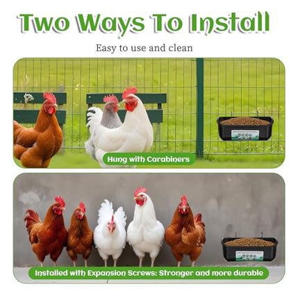 MAQUITA 6 PCS Hanging Chicken Feeder Trough for Goat Sheep Deer Poultry Duck Chicken Fence Feeder Livestock Feeding Container Goats Supplies Feeders Waterer Bucket