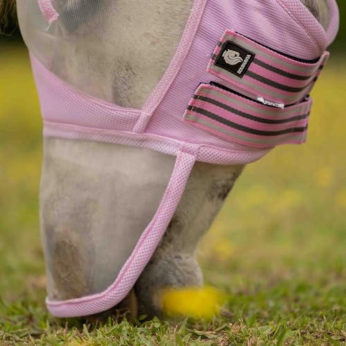 Equinavia Algard Horse Fly Mask with Nose Cover, Soft Mesh Full Face Design - color: Sweet Pink, size: Pony