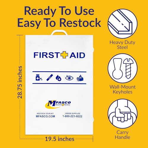 MFASCO 5-Shelf First Aid Kit - 2021 OSHA Compliant Class B, Wall Mount - size: 5 Shelf, style: W/ Medications
