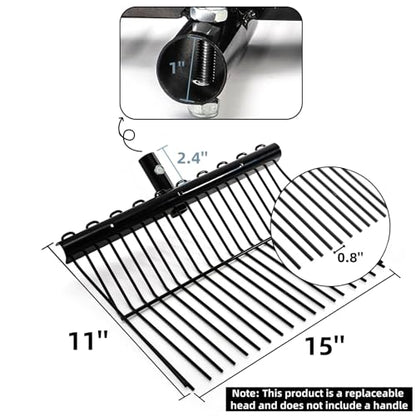 Cididu Pitch Manure Fork Head, Metal Pitch Fork for Garden, Durable Digging Fork Rake Head Replacement with Angled Tines, Stable Pitchforks Scoop for Mulch Horse Stall Picking up Hay Animal