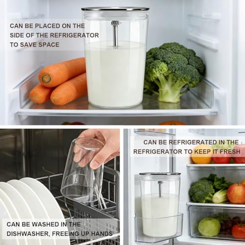 Glass Milk Container Compatible with Jura E8, S8, Z8, Z6, J6, 16.9oz