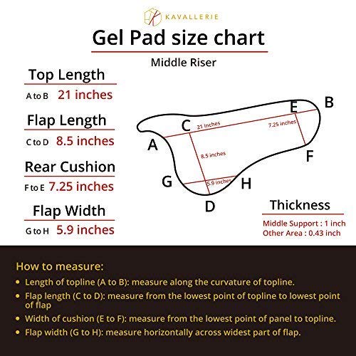 Kavallerie Gel Saddle Pad - Helps with Saddle Bridging, Sore Back, Swayed Back, High Withers English Bareback Pad for Horses, Protective, Perfect for Eventing, Schooling, Dressage - size: Middle Riser