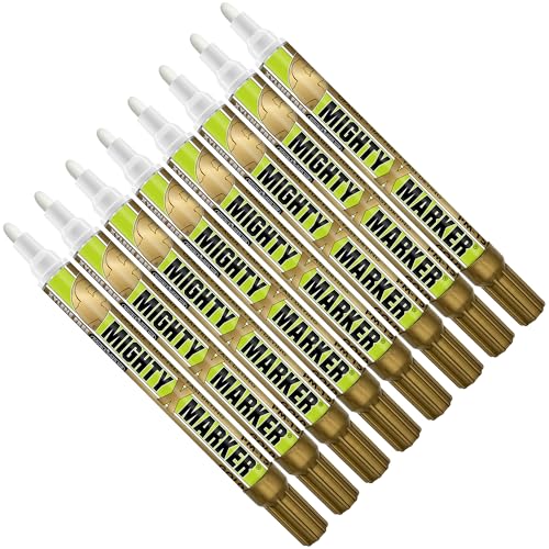 PM-15, Eco-Friendly Paint Marker, Alcohol-Based & Xylene-Free, Waterproof & Permanent, 10ml, 2.3mm Tip, 8 Bonus Tips, Made in USA, Gold 8 Pack - color: Gold