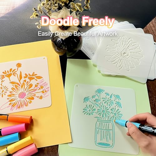 25 Pcs Daisy Quote Stencils for Painting, Flower Signs and Cards 6 Inch - color: Daisy