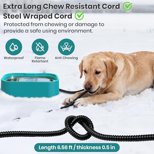 IPOW 1.45 Gal/5.5L Extra Large Heated Water Bowl with 5 Layers Design for Heating & Heat Preservation Provides Drinkable Water & Food in Winter Heated Pet Bowl for Cat Rabbit Chicken Duck Squirrel