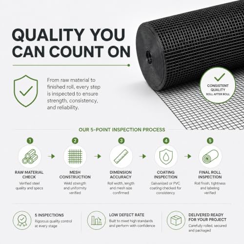 GoldPeak Black Hardware Cloth 1/2 inch Mesh 24 inch x 50 Foot 19 Gauge - size: 1/2 inch 24''x50'