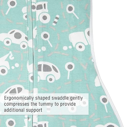 Woombie Grow with Me Baby Swaddle , Convertible Swaddle Fits 0-9 Months, Expands to Wearable Blanket for up to 18 Months, Buzzy Cars - color: Buzzy Cars, style: Grow With Me