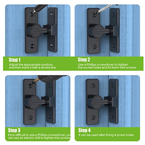Barn Door Lock Hardware, 90 Degree Flip Latch Privacy Lock, Black | Heavy Duty Zinc Alloy Sliding Barn Door Latch for Bathroom, Bedroom, Closet, Garage, Shed and Gate - color: Black