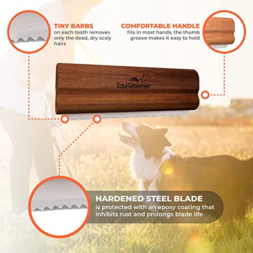 EquiGroomer 5-Inch Undercoat Deshedding Brush for Dogs & Cats, Mahogany - color: Mahogany, size: 5 Inch