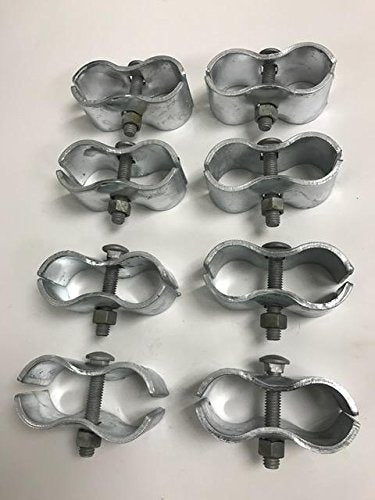 Chain Link Fence Panel Clamps/Kennel Clamps 1-5/8" x 1-5/8" - (8 Sets Pack)