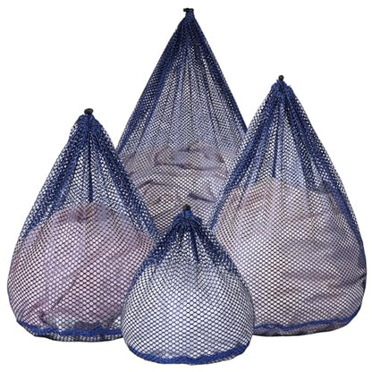 4Pcs Mesh Laundry Bags Washing Machine Mesh Wash Bags for Clothes,Underwear,Lingerie, Bed Linen with Drawstring Closure Sturdy(4 Size, Blue) - color: Blue, size: Pack 4 pcs