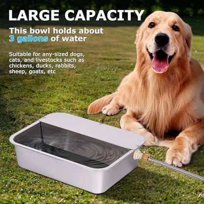 3 Gallon Automatic Dog Water Bowl Dispenser Outdoor Dog Waterer