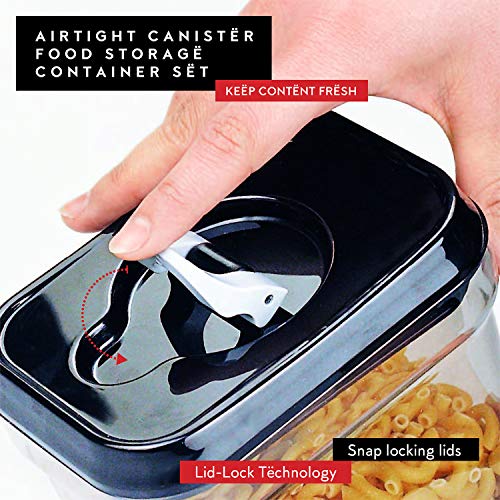 DWËLLZA KITCHEN Airtight Food Storage Containers - Pantry Snacks Kitchen Container, Baking Supplies, 4LB Sugar & Flour Canister - 4 Pc Set All Same Size - Clear Plastic BPA-Free - Keeps Fresh & Dry - color: 03 Set of 4 - 2 Liters