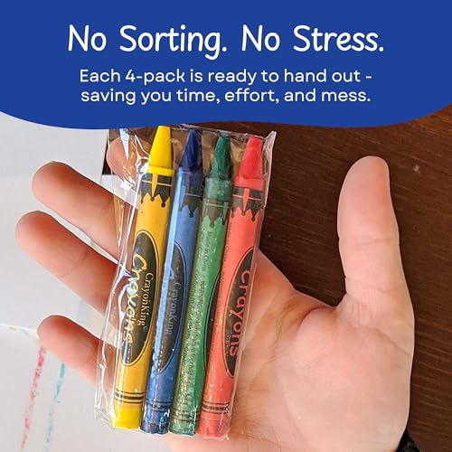 CrayonKing 2000 Bulk Crayons, 500 Individually Wrapped 4-Packs - style: 500 Sets of 4-Packs in Cello (2,000 Ct)