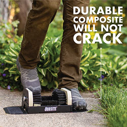 Jobsite Boot Scrubber - Outdoor Shoe Scraper Cleaner Brush - Extra Wide - color: Black & Tan