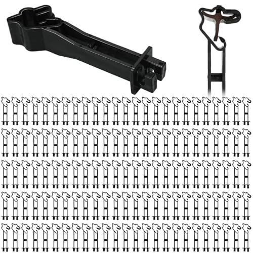 Outus 100pcs Reversed Extender Electric Fence TPost Insulators Snap, Black | Fit T Post Insulators, for Electric Fence Wire, Yard Agricultural Ranchers Farm - color: Black