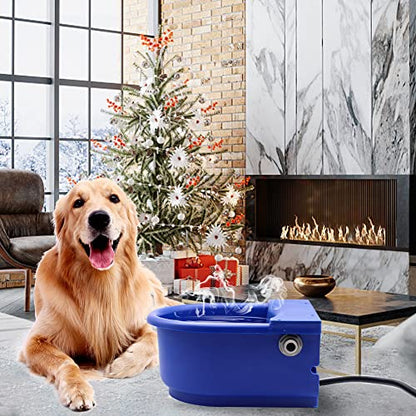 Automatic Heated Dog Waterer Bowl Feeder Constant Temperature Dispenser 3L Outdoor Thermal Bowl with Float Ball Valves for Pet Dog Horse Cattle Goat Sheep (Blue) - color: Blue