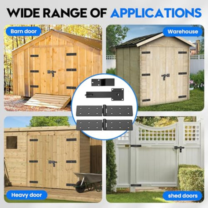 Fence Gate Hinge and Latch Set 2Pack Heavy Duty Gate Hardware Kit