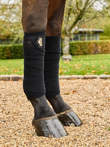 LeMieux Elevate Polo Bandages - Super Soft Micro Fleece - Set of Four - Black - Full - color: Black, size: full