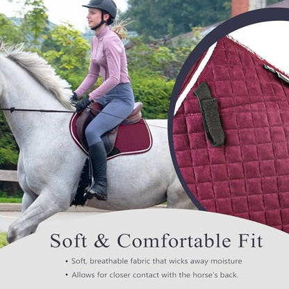 Harrison Howard Close Contact Horse Saddle Pad, Jumping Saddle Pad - color: Burgundy