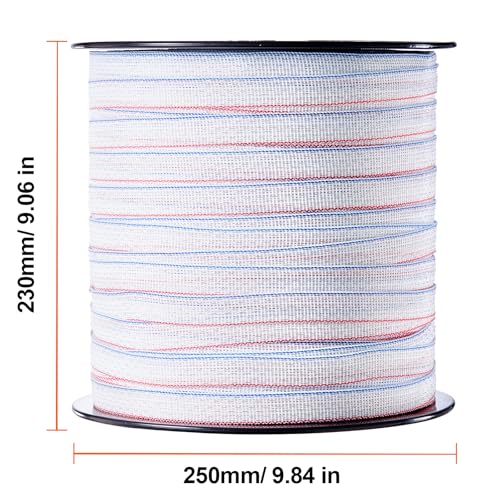 Happybuy Electric Fence Tape, 1640Ft 500M Polytape Fencing Hot Wire, 3/4" Width 6 Stainless Steel Strands for Reliable Conductivity, UV & Rust Resistance, Portable Polywire for Horse Cattle Livestock