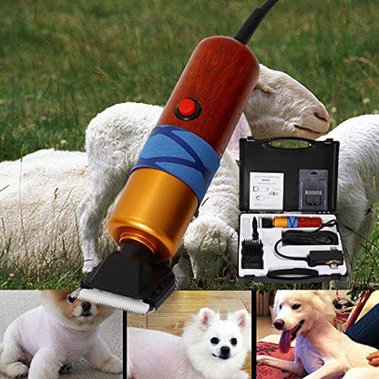 DC12V 200W, Electric Professional Sheep Shears, Animal Grooming Clippers for Sheep Alpacas Goats and More, Farm Livestock Haircut with Grooming Carrying Case